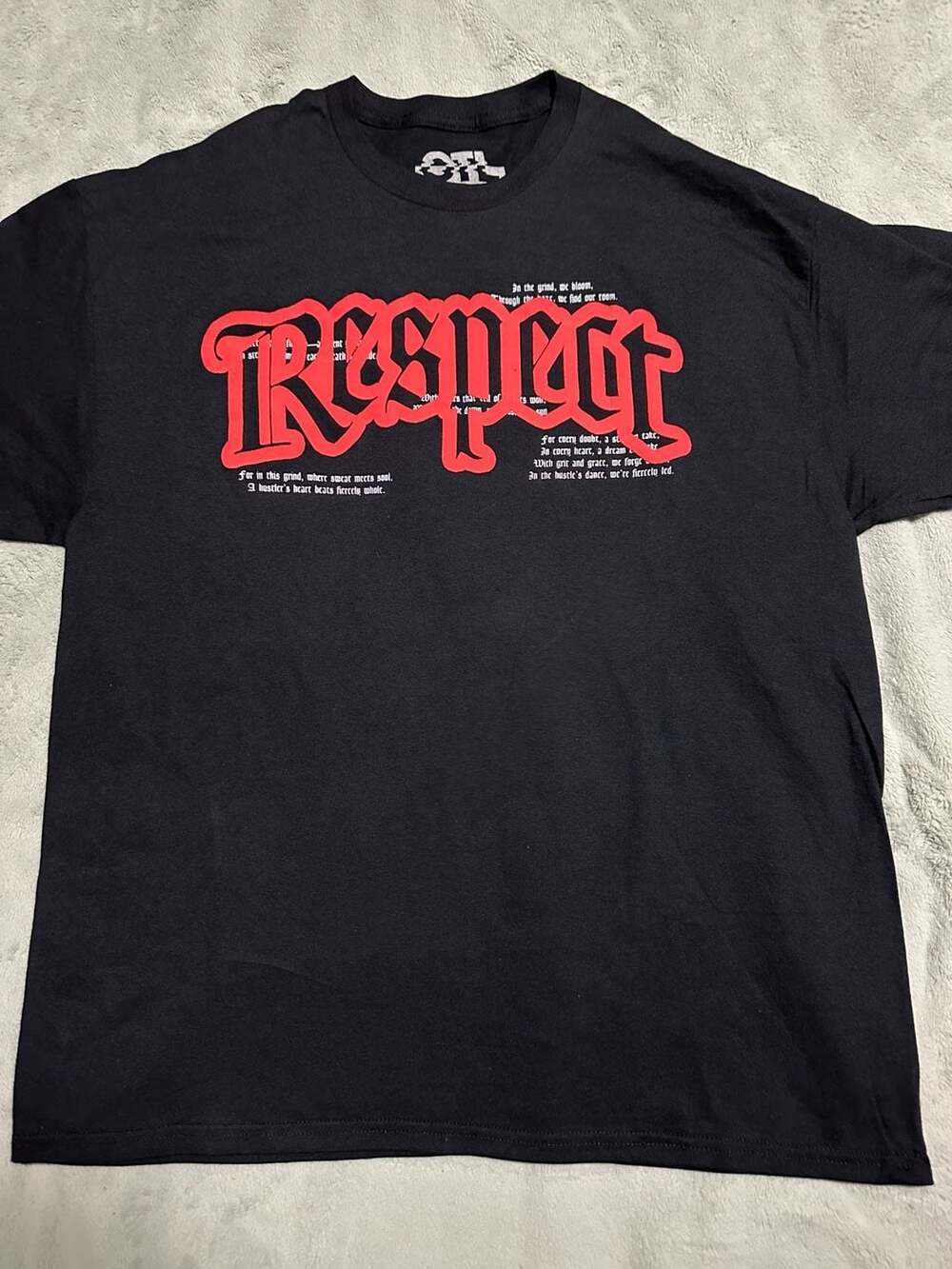 OTL On The Low 'Respect' Graphic Short Sleeve T-Shirt, Size XL